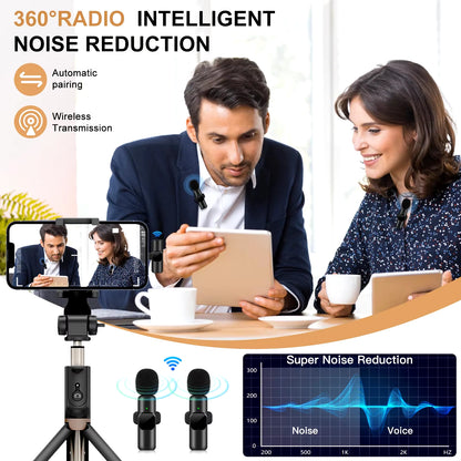 Professional Wireless Microphone for Iphone Ipad Laptop Android Live Gaming Video Recording Interview Business Mic