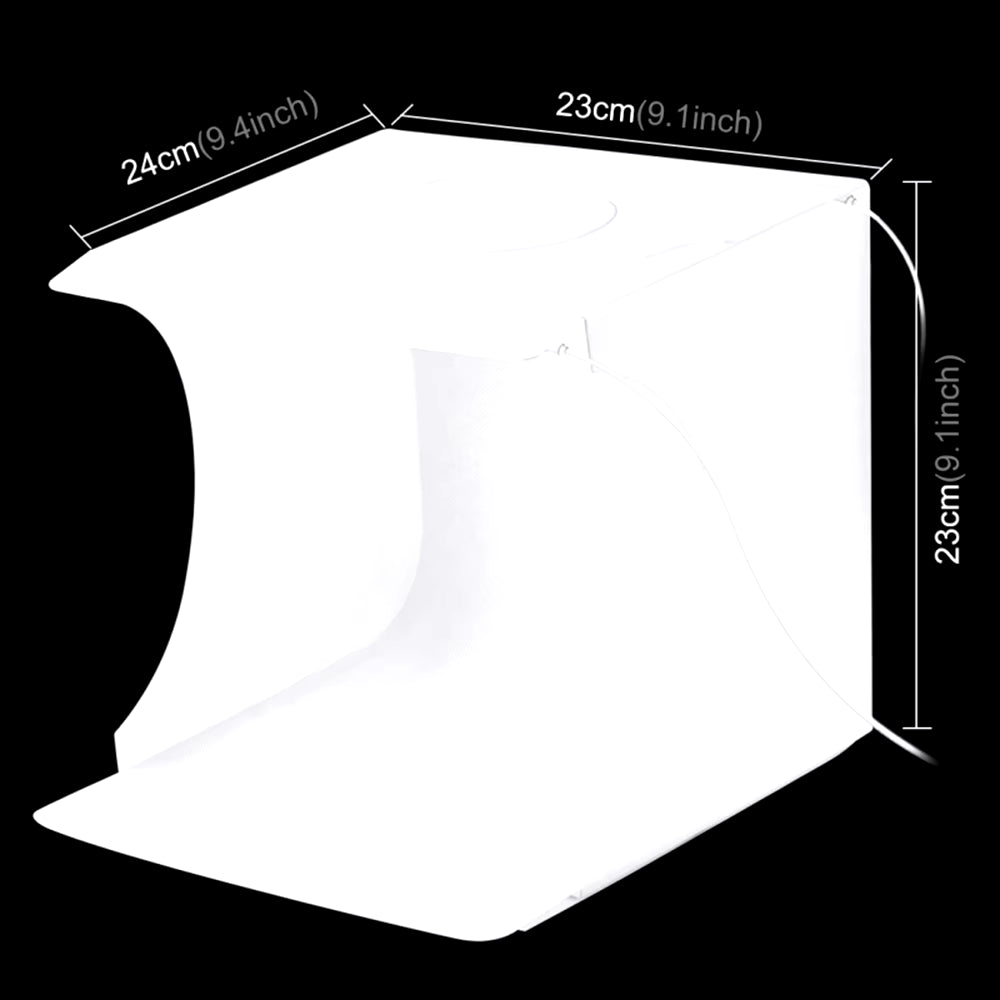 PULUZ Dual Light Mini Lightbox - 40-Piece LED Photography Softbox Tent with USB Cube Backdrop for Photobooth Use